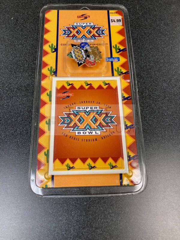 Super Bowl XXX Collectible Pin and Trading Card.