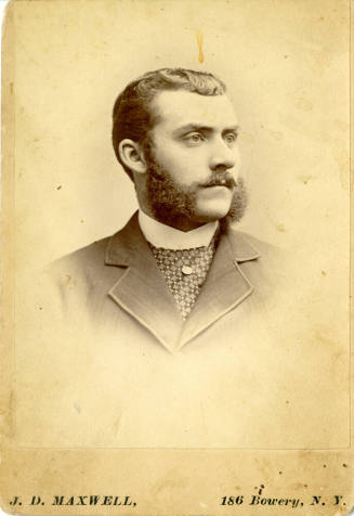 Individual side portrait of Dr. Fenn J Hart taken in Bowery, NY