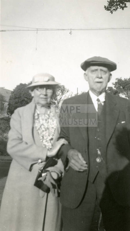 Snapshot of Dr. Fenn J Hart, standing outside next to his wife at an unknown location