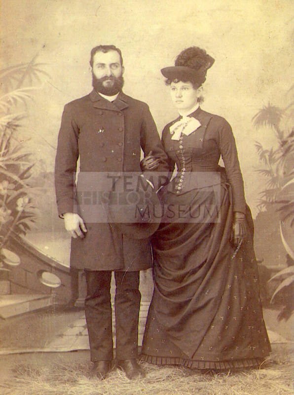 Professional portrait of a young Dr. Fenn J Hart and Rosa Brown Hart