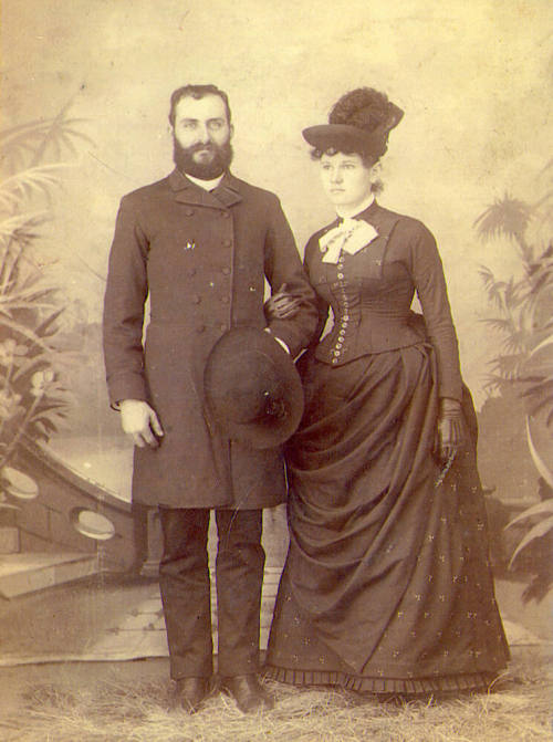 Professional portrait of a young Dr. Fenn J Hart and Rosa Brown Hart