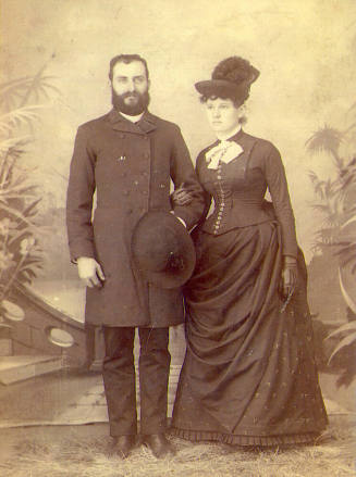 Professional portrait of a young Dr. Fenn J Hart and Rosa Brown Hart