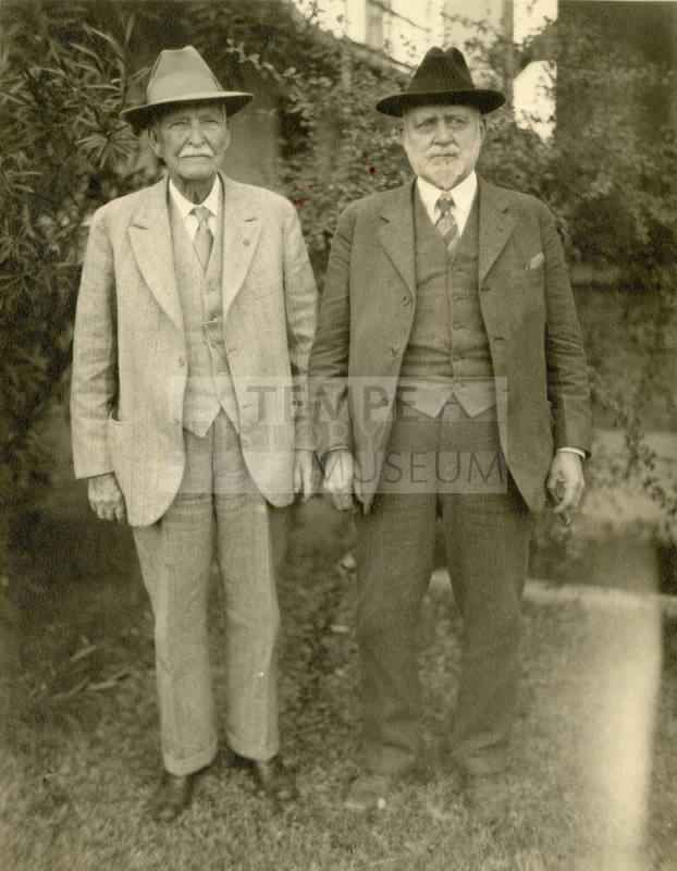 Enlarged photo of Thomas Knight and Dr. Fenn J Hart in California