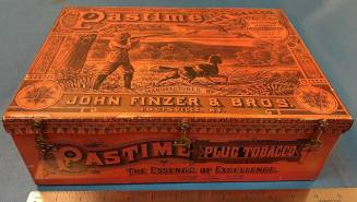 Red Tin Pastime Plug Tobacco Can
