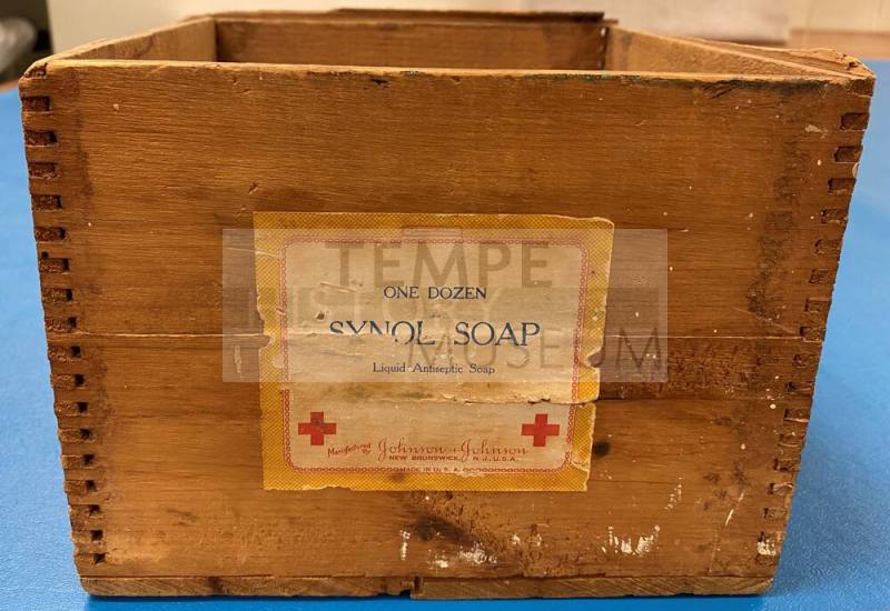 Wooden Johnson & Johnson brand Soap Box