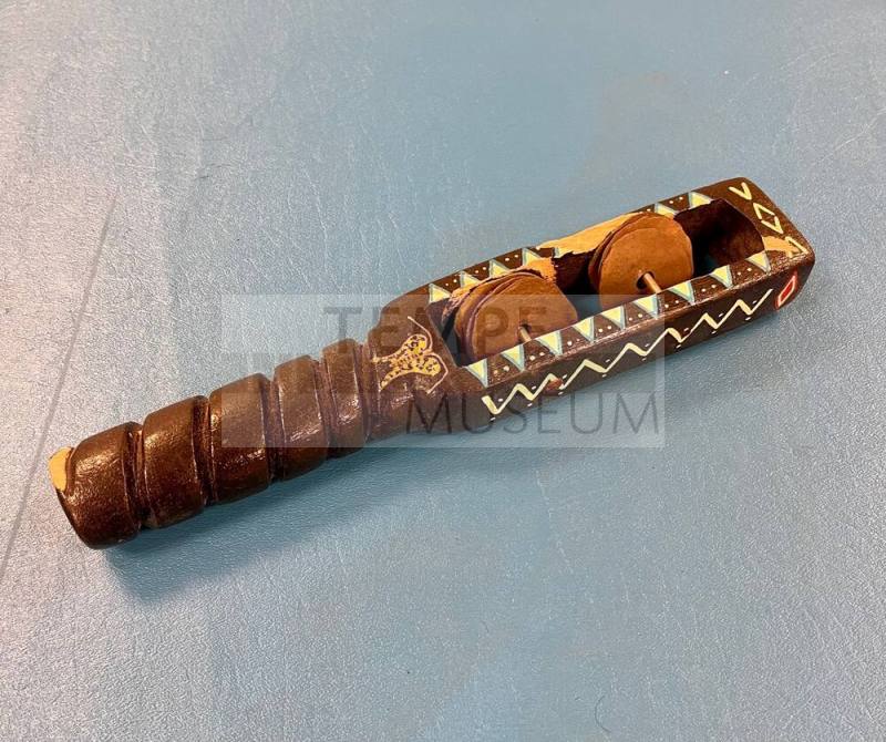 Painted Wooden Ceremonial Rattle