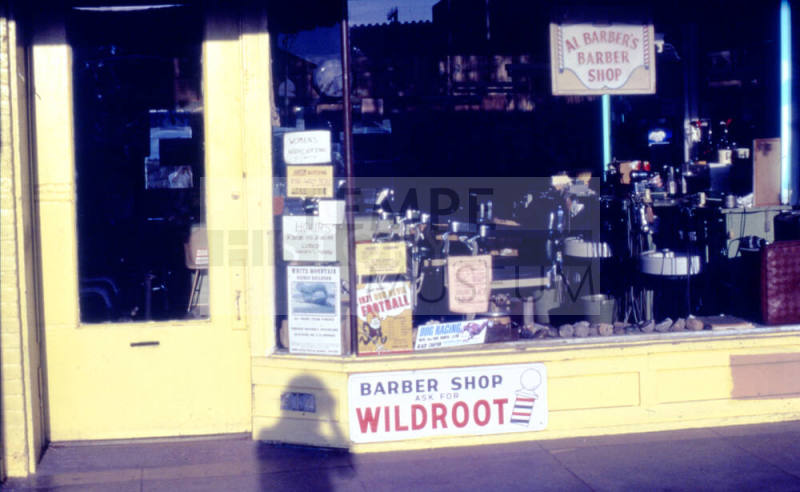 Slide-Exterior View of Al Barber's Barber Shop