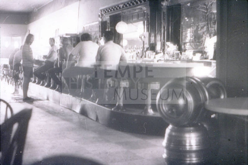 Slide-Interior of Parry's Bar- Black & White