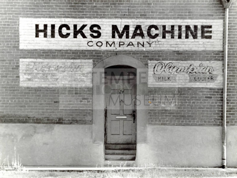 Photographic Print-8 x 10 Exterior View of the Hicks Machine Company Building Entrance & Sign
