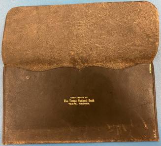 Tempe National Bank brown leather money pouch