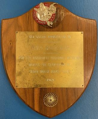1969 Tempe Moose Lodge #2218 Appreciation Award plaque awarded to the Tempe Daily News
