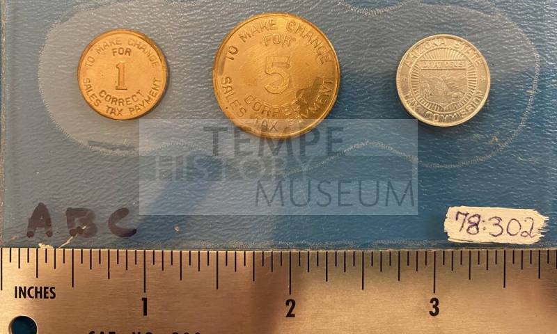 Copper and Silver Arizona State Tax Commission Tokens