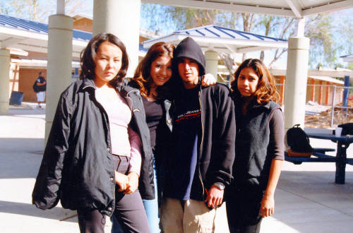 Tempe High School - 4 Students Outside in Courtyard