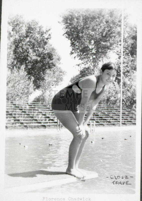 Photo-Florence Chadwick at Tempe Beach