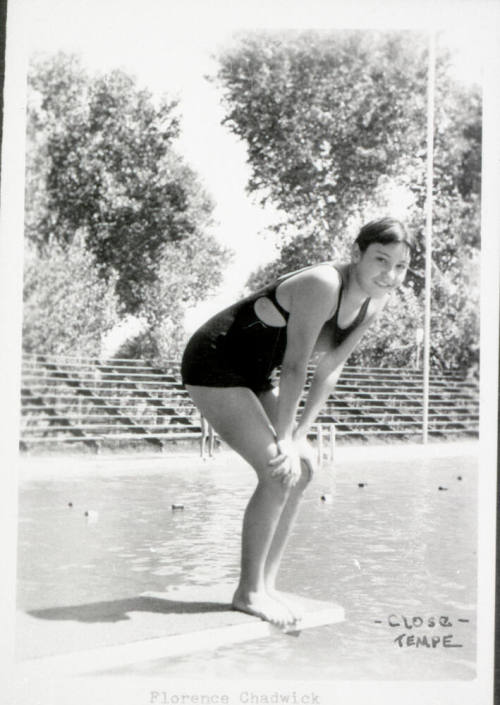 Photo-Florence Chadwick at Tempe Beach