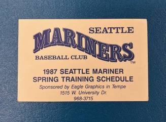 Card-Seattle Mariners Baseball Club - Spring Training Schedule Tempe