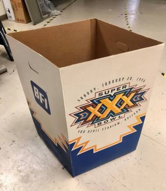 Super Bowl XXX Cardboard Box Trash Container