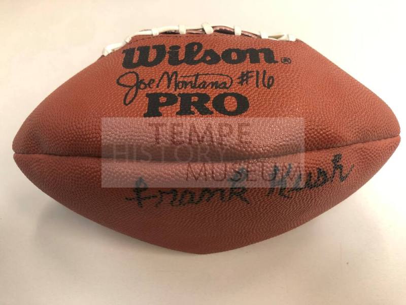 Football autographed by Frank Kush