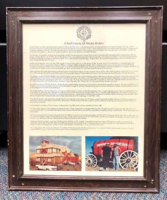 Framed poster, history of Minder Binders