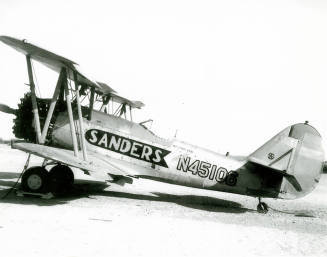 Sanders Crop Dusting Plane Black and White Photo