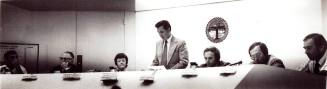 Mayor William LoPiano at meeting at City Council Meeting with other Officials