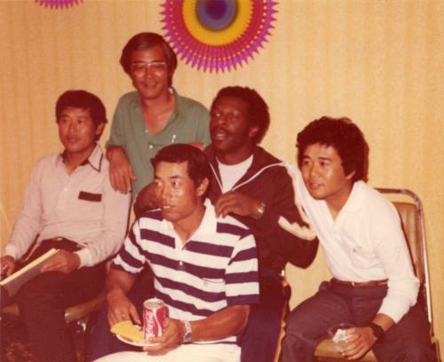 Hanshin Tigers players enjoying Company and Food at Monti's