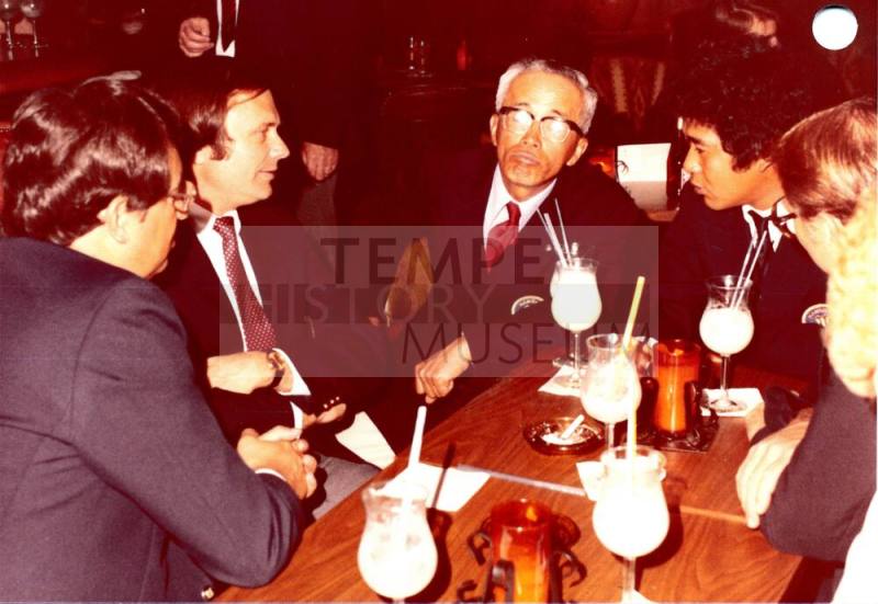 Jim Phillips, Harry Mitchell, and Hanshin Tigers Rep. share Drinks at Monti's
