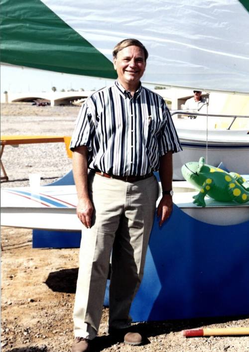 Harry Mitchel poses for Groundbreaking of Tempe Town Lake