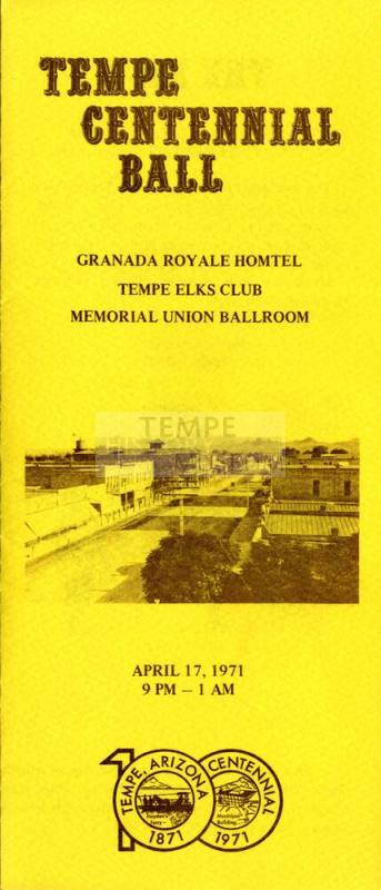 Tempe City Centennial Ball Event Pamphlet