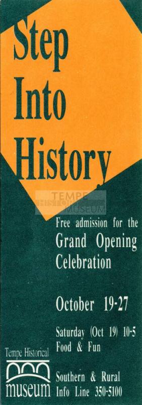 Tempe History Museum Grand Opening Bookmark