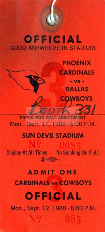 Phoenix Cardinals vs. Dallas Cowboys Football Ticket