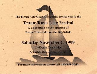 Tempe Town Lake Dedication Festival Invitation