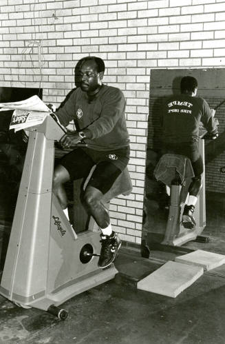 Tempe Fire Department Fire Man on Stationary Bike