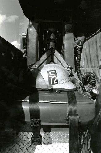 Tempe Fire Department Fire Hat on Fire Truck Seat