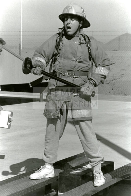 Tempe Fire Department Fireman with Sledge Hammer