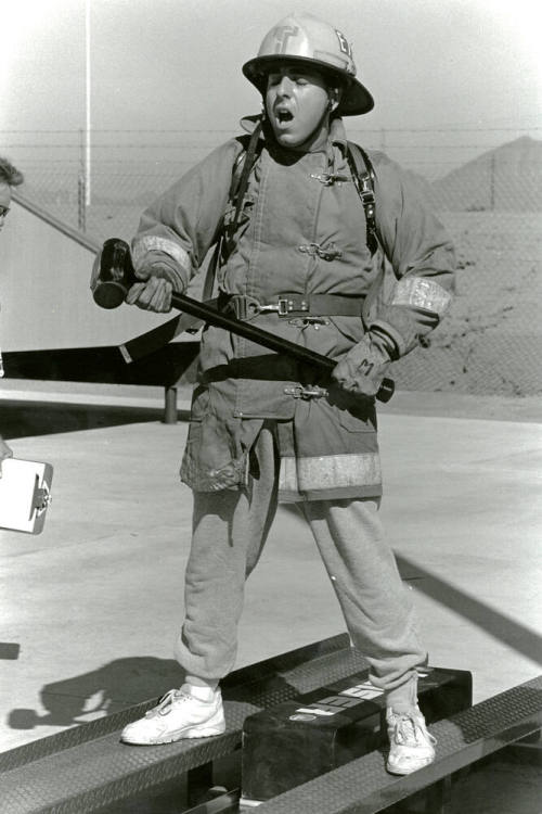 Tempe Fire Department Fireman with Sledge Hammer