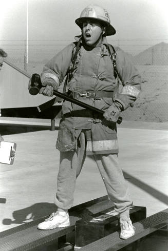 Tempe Fire Department Fireman with Sledge Hammer