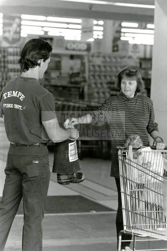 Tempe Fire Department Fireman Collecting Donations