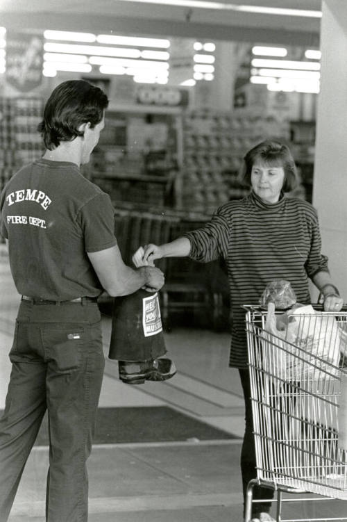 Tempe Fire Department Fireman Collecting Donations