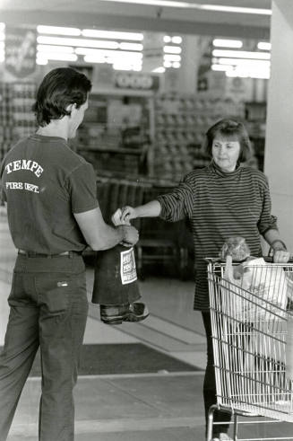 Tempe Fire Department Fireman Collecting Donations
