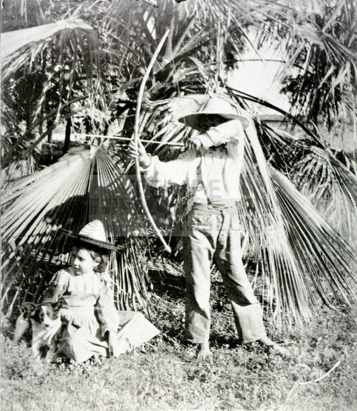 Halbert children outside