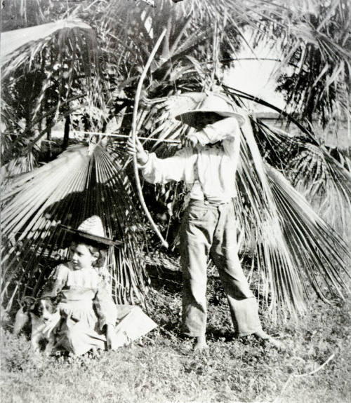 Halbert children outside