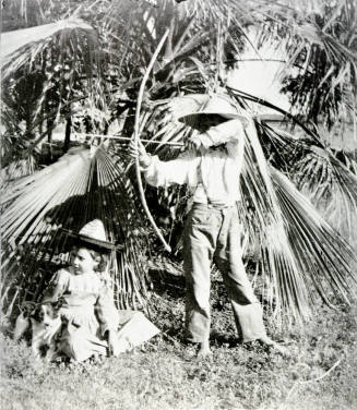 Young boy and girl outside