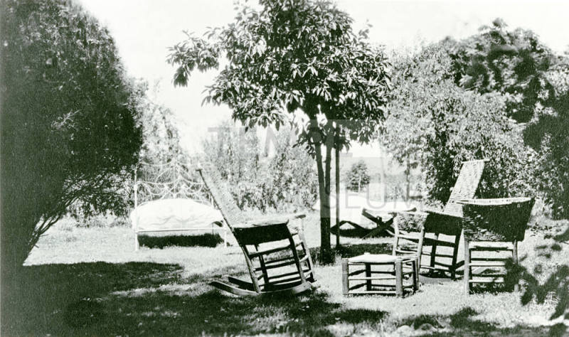Lawn furniture on Petersen property