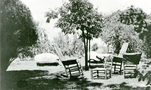 Lawn furniture on Petersen property