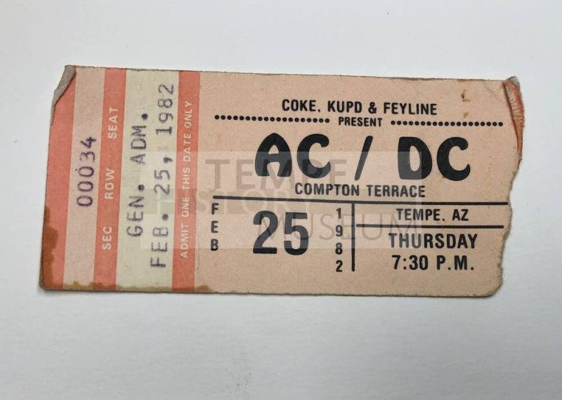 Ticket, AC/DC, Compton Terrace