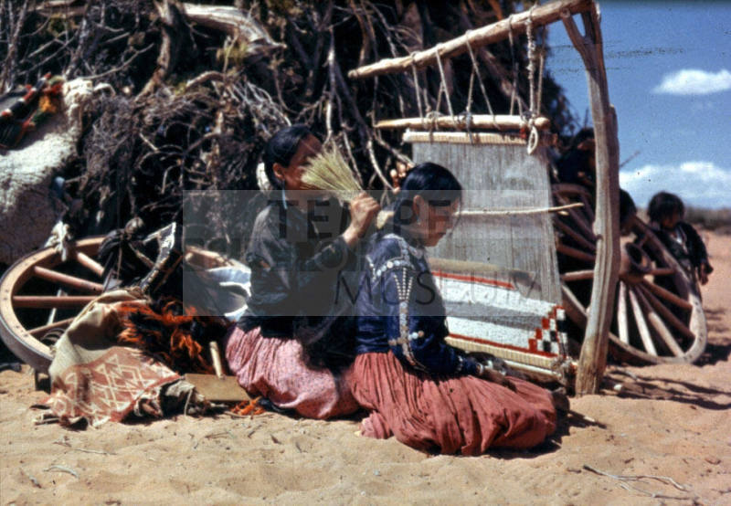 Navajo Women Weaving