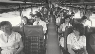 United Way Volunteers on a Shuttle Bus
