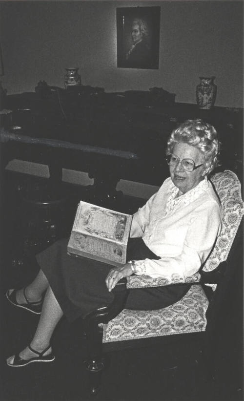 Mrs. Lester Blank with Family Bible