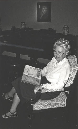 Mrs. Lester Blank with Family Bible